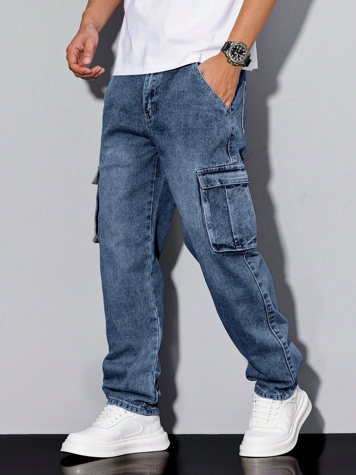 Straight Cut Denim Jeans
